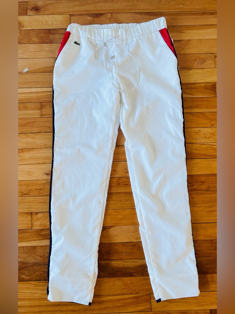 Lacoste Track Pants with Pink Pocket Panels and Navy Side Stripes